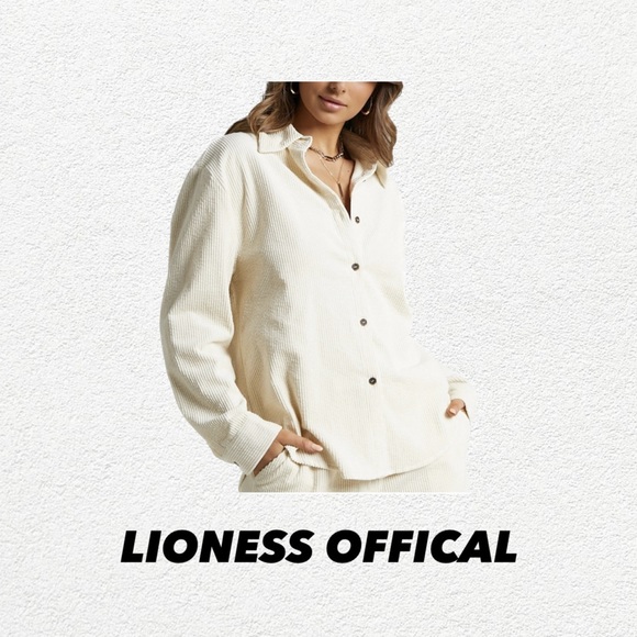 LIONESS NIKITA CORD BUTTON UP SHIRT - Picture 1 of 7